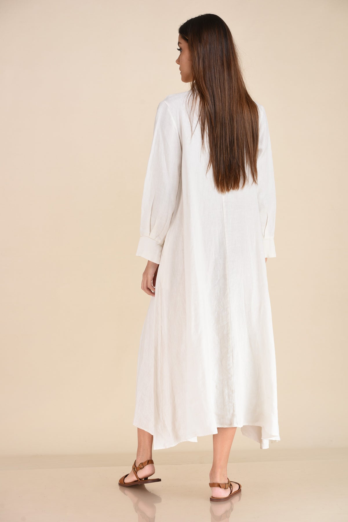 LINEN BUTTON-DOWN LONG SHIRT DRESS – ArteBella Boutique